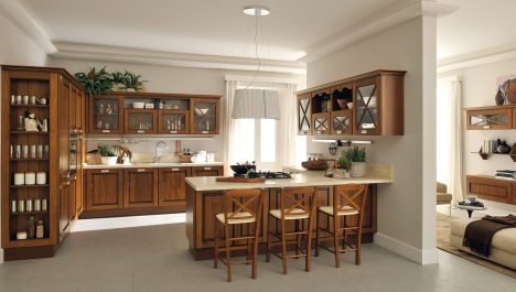 Farmhouse Hickory Kitchen Cabinets