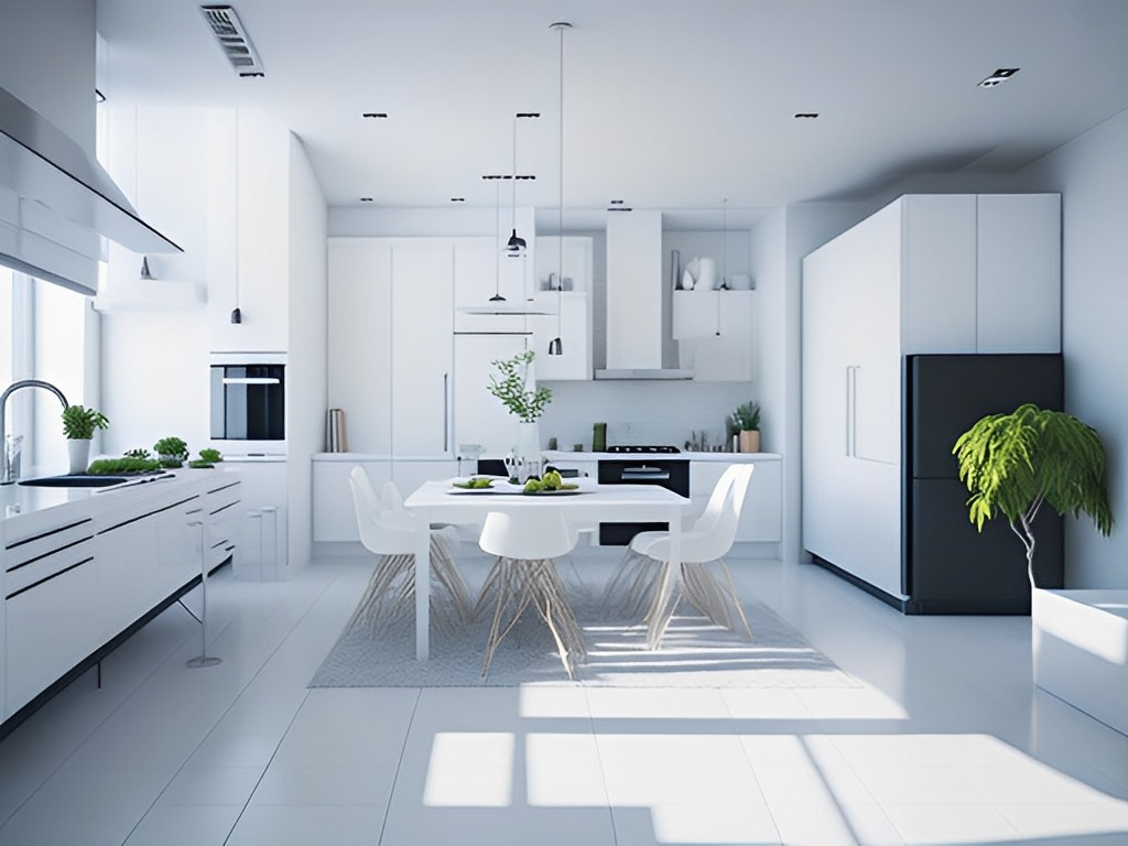 Warm Open Concept Kitchen Living Room Floor Plans With White Color Schemes