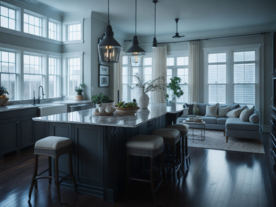 Cozy Open Concept Kitchen Floor Plans With Island