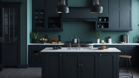 Mint Green Wall Paint Color Schemes With Dark Cabinets