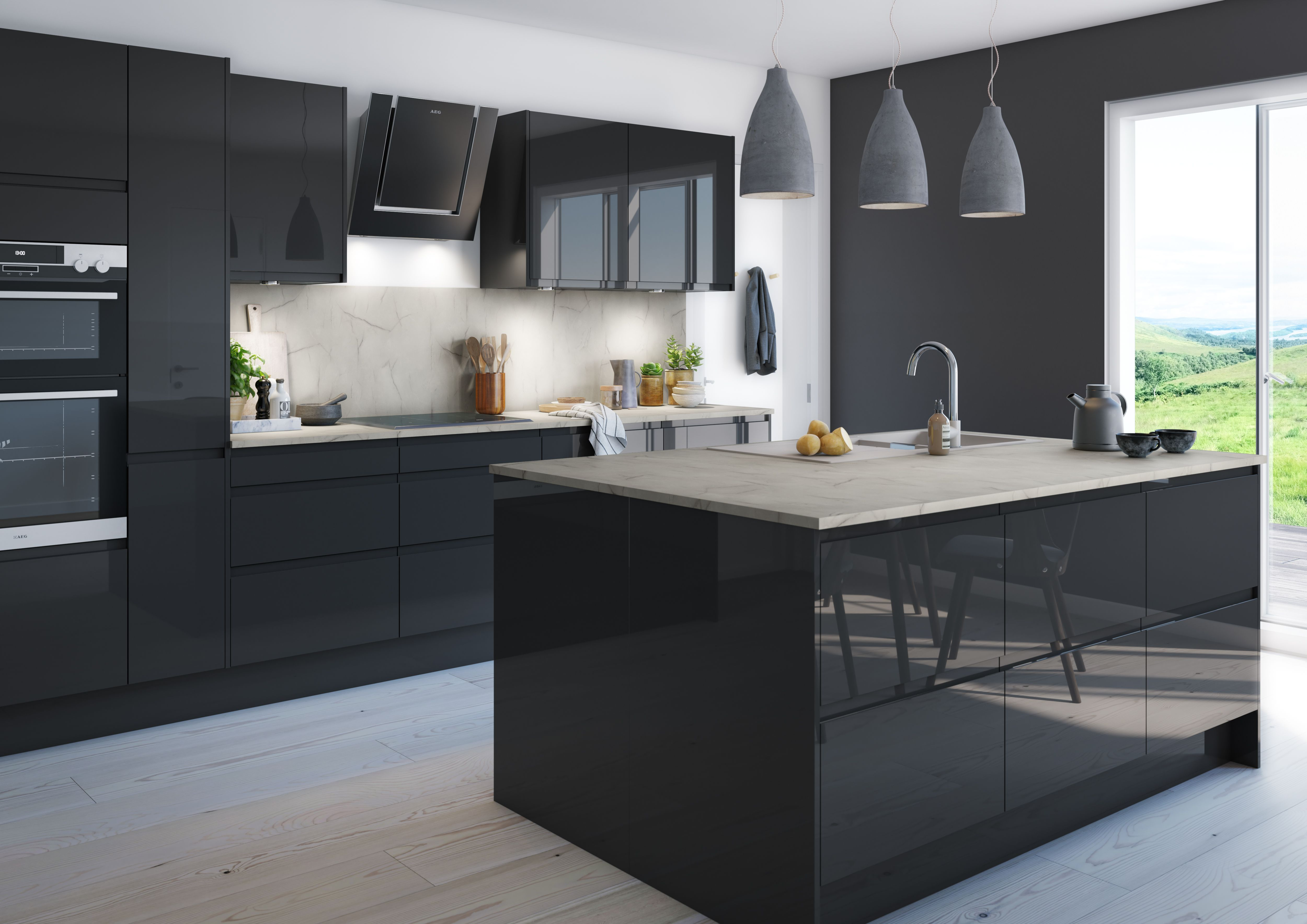 Modern Kitchen Cabinet Color Ideas With Black Appliances