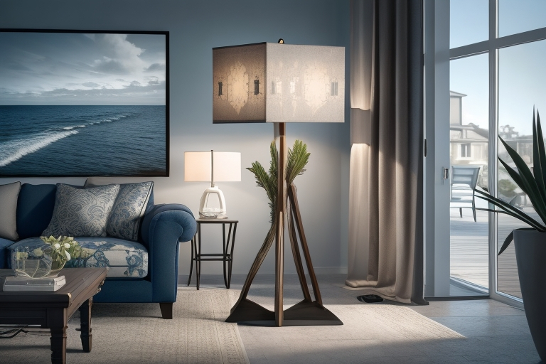 Cozy Living Room Decor With Coastal Floor Lamps