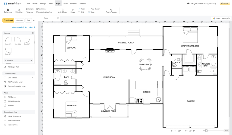 Kitchen Floor Plan With Dimensions