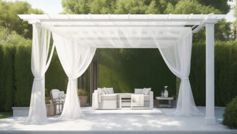 Sunbrella Outdoor Curtains For Large Pergola