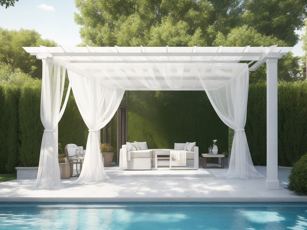 Sunbrella Outdoor Curtains For Large Pergola