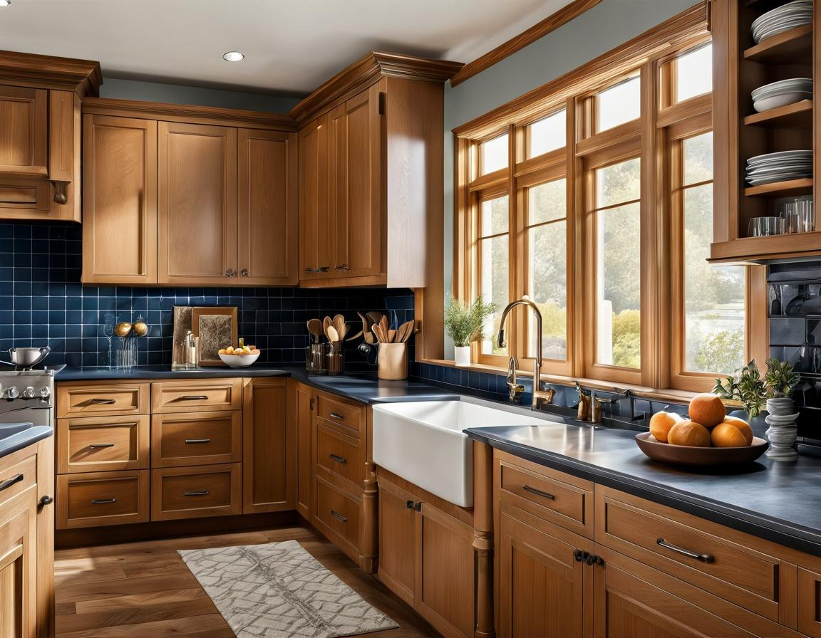 Cozy Kitchen Wall Colors With Oak Cabinets And Wood Flooring