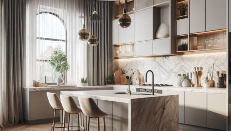 Modern Kitchen Bay Window Over Sink