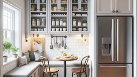 Modern Kitchen Bump Out Addition Without Foundation With Refrigerator